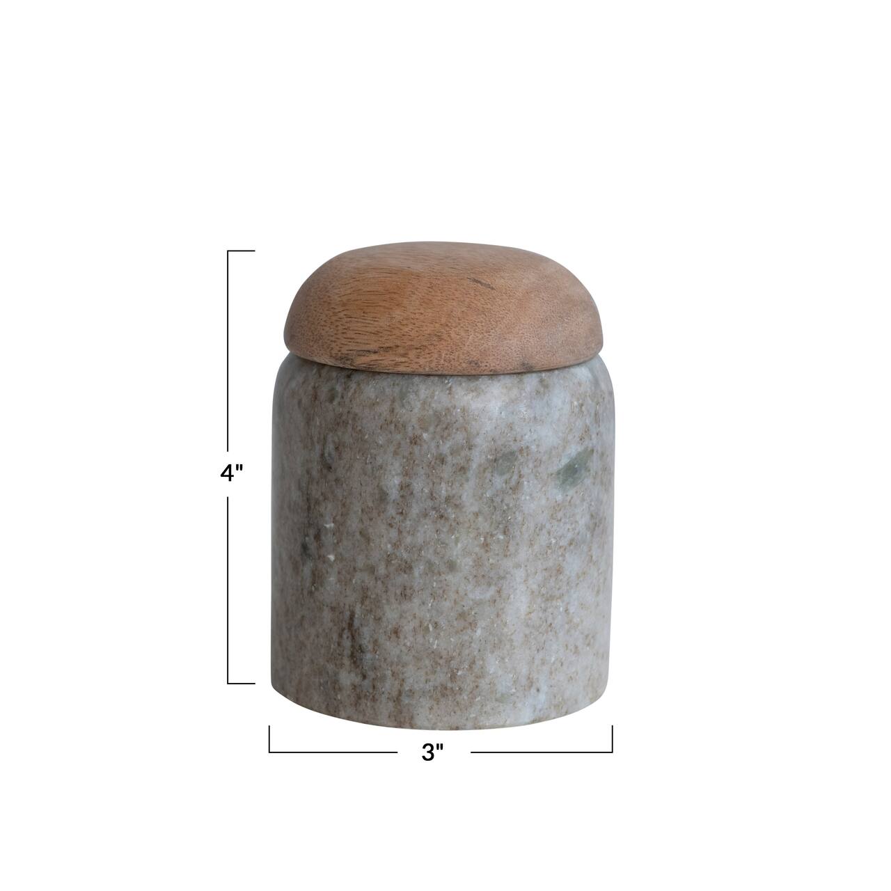 Hello Honey® Modern Marble Canister with Wood Lid